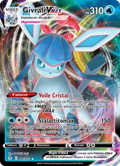 Carte Pokémon Givrali VMAX 041/203, extension Évolution Céleste