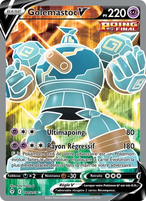 Carte Pokémon Golemastoc V 181/203, extension Évolution Céleste