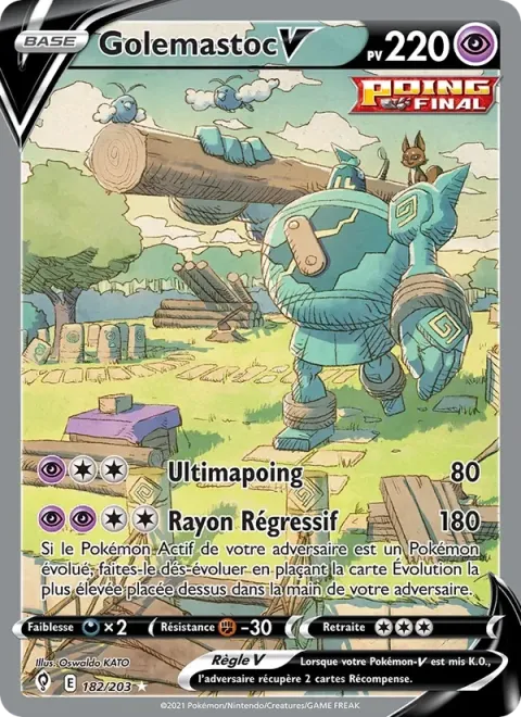 Carte Pokémon Golemastoc V 182/203, extension Évolution Céleste