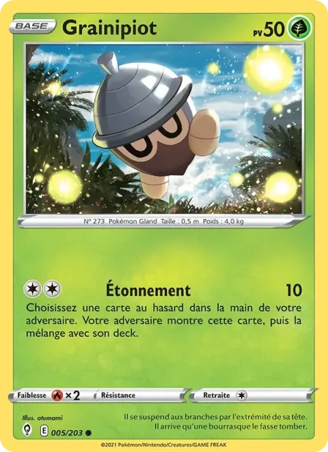 Carte Pokémon Grainipiot 005/203, extension Évolution Céleste