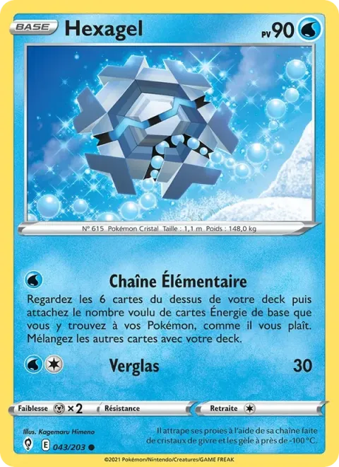 Carte Pokémon Hexagel 043/203, extension Évolution Céleste