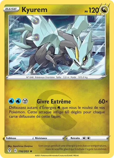 Carte Pokémon Kyurem 116/203, extension Évolution Céleste