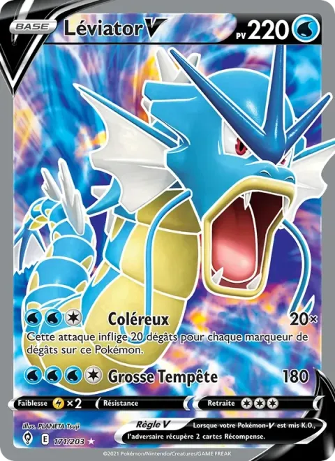 Carte Pokémon Léviator V 171/203, extension Évolution Céleste
