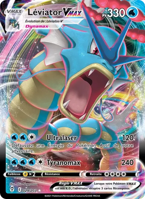 Carte Pokémon Léviator VMAX 029/203, extension Évolution Céleste
