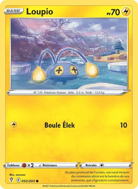 Carte Pokémon Loupio 052/203, extension Évolution Céleste