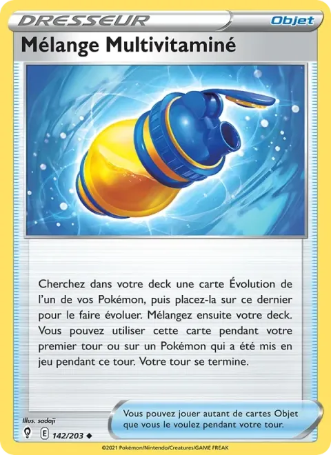 Carte Pokémon Mélange Multivitaminé 142/203, extension Évolution Céleste