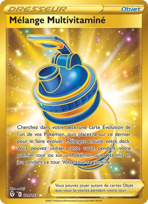 Carte Pokémon Mélange Multivitaminé 229/203, extension Évolution Céleste