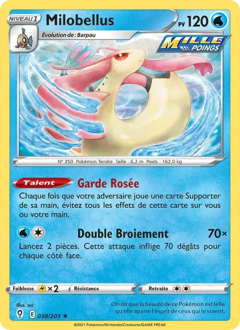 Carte Pokémon Milobellus 038/203, extension Évolution Céleste