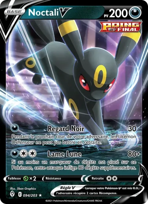 Carte Pokémon Noctali V 094/203, extension Évolution Céleste
