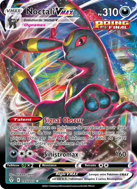 Carte Pokémon Noctali VMAX 095/203, extension Évolution Céleste