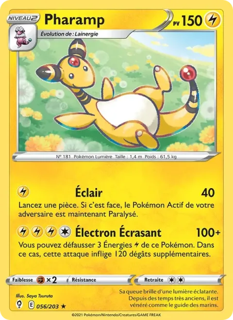 Carte Pokémon Pharamp 056/203, extension Évolution Céleste