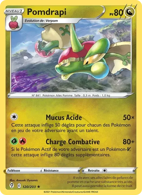 Carte Pokémon Pomdrapi 120/203, extension Évolution Céleste