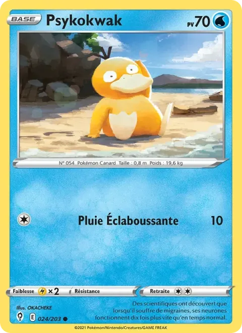 Carte Pokémon Psykokwak 024/203, extension Évolution Céleste
