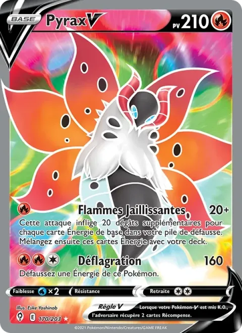 Carte Pokémon Pyrax V 170/203, extension Évolution Céleste