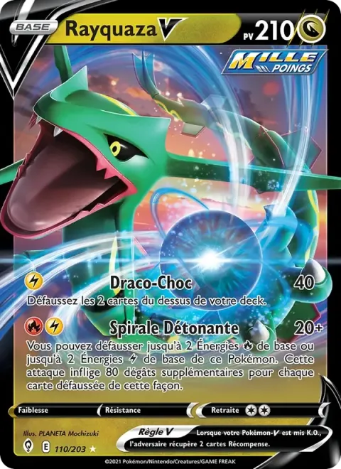 Carte Pokémon Rayquaza V 110/203, extension Évolution Céleste