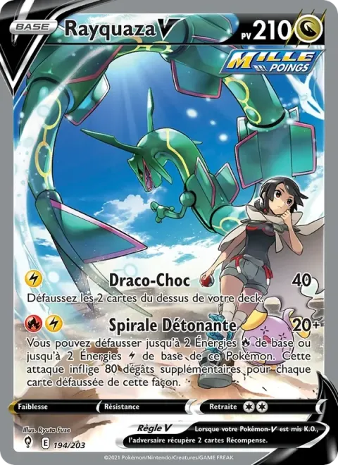 Carte Pokémon Rayquaza V 194/203, extension Évolution Céleste
