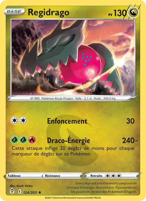 Carte Pokémon Regidrago 124/203, extension Évolution Céleste