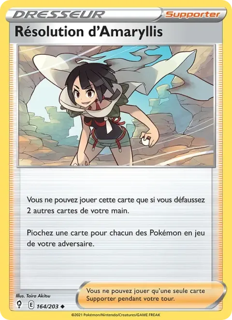 Carte Pokémon Résolution d’Amaryllis 164/203, extension Évolution Céleste