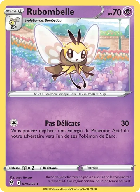 Carte Pokémon Rubombelle 079/203, extension Évolution Céleste