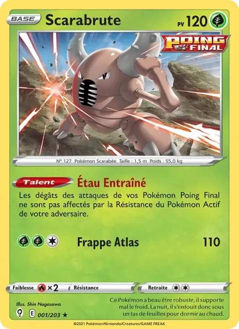 Carte Pokémon Scarabrute 001/203, extension Évolution Céleste