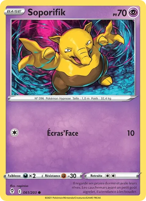 Carte Pokémon Soporifik 061/203, extension Évolution Céleste
