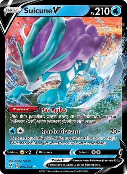 Carte Pokémon Suicune V 031/203, extension Évolution Céleste