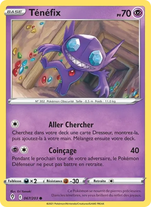 Carte Pokémon Ténéfix 067/203, extension Évolution Céleste