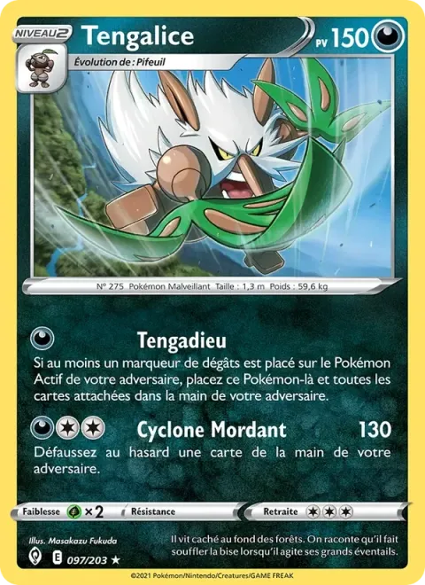 Carte Pokémon Tengalice 097/203, extension Évolution Céleste