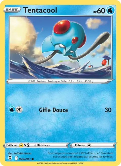 Carte Pokémon Tentacool 026/203, extension Évolution Céleste