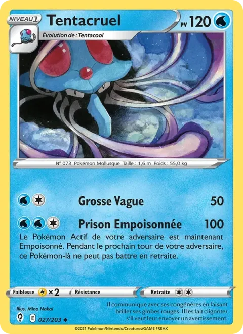 Carte Pokémon Tentacruel 027/203, extension Évolution Céleste
