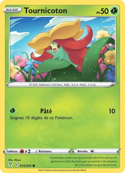 Carte Pokémon Tournicoton 015/203, extension Évolution Céleste