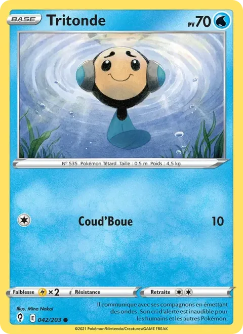 Carte Pokémon Tritonde 042/203, extension Évolution Céleste