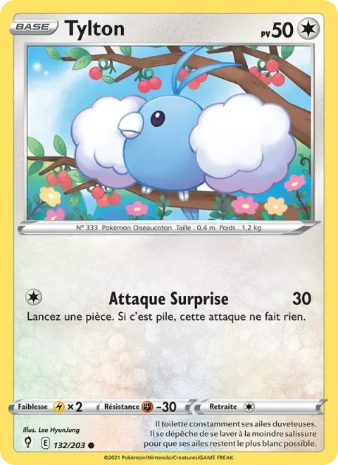 Carte Pokémon Tylton 132/203, extension Évolution Céleste