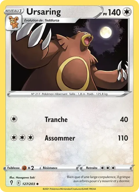 Carte Pokémon Ursaring 127/203, extension Évolution Céleste