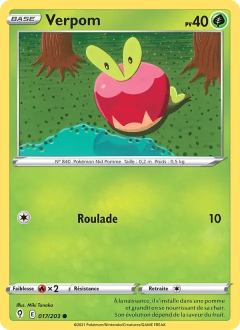 Carte Pokémon Verpom 017/203, extension Évolution Céleste