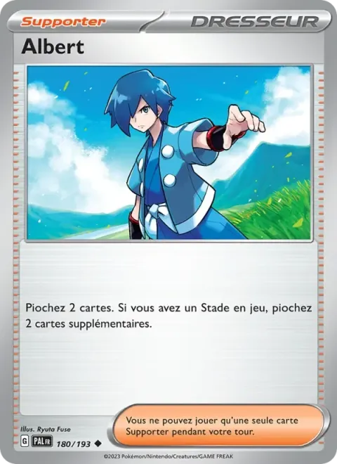 Carte Pokémon Albert 180/193, extension Évolutions à Paldea
