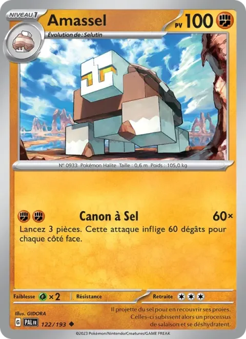 Carte Pokémon Amassel 122/193, extension Évolutions à Paldea