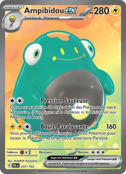 Carte Pokémon Ampibidou-ex 237/193, extension Évolutions à Paldea