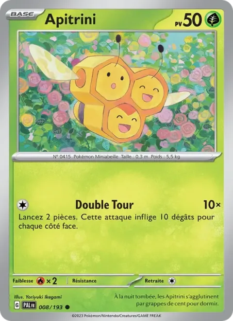 Carte Pokémon Apitrini 008/193, extension Évolutions à Paldea
