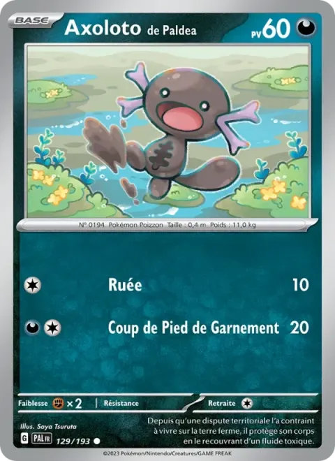 Carte Pokémon Axoloto de Paldea 129/193, extension Évolutions à Paldea