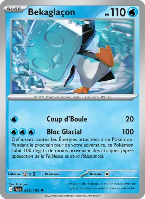 Carte Pokémon Bekaglaçon 048/193, extension Évolutions à Paldea