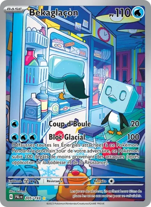 Carte Pokémon Bekaglaçon 205/193, extension Évolutions à Paldea