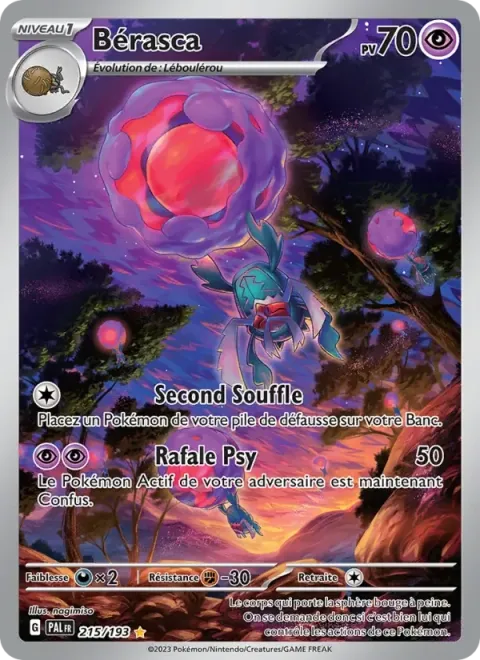 Carte Pokémon Bérasca 215/193, extension Évolutions à Paldea