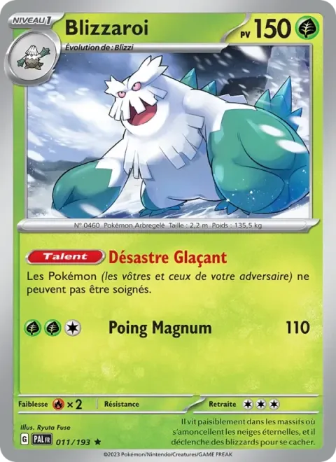 Carte Pokémon Blizzaroi 011/193, extension Évolutions à Paldea