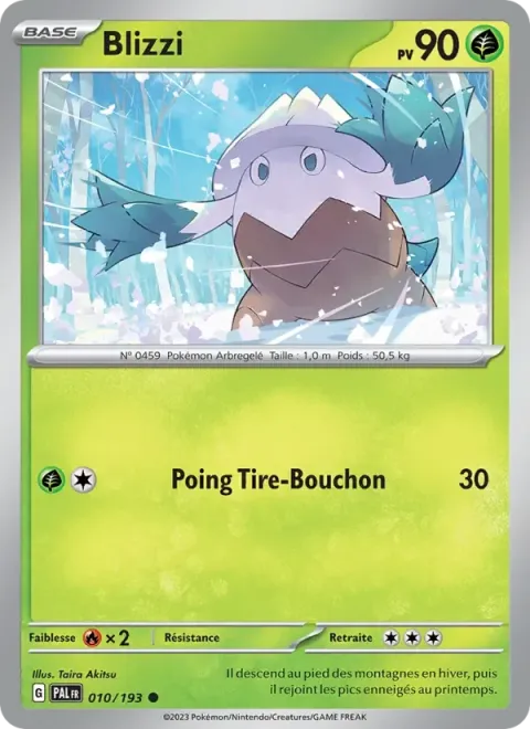 Carte Pokémon Blizzi 010/193, extension Évolutions à Paldea