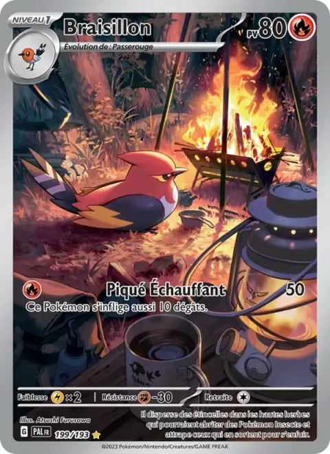 Carte Pokémon Braisillon 199/193, extension Évolutions à Paldea