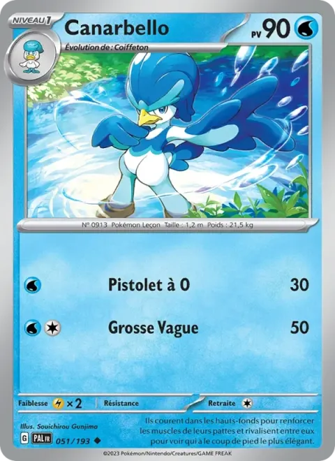 Carte Pokémon Canarbello 051/193, extension Évolutions à Paldea