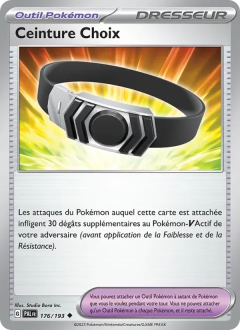 Carte Pokémon Ceinture Choix 176/193, extension Évolutions à Paldea