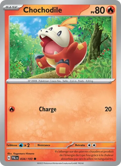Carte Pokémon Chochodile 034/193, extension Évolutions à Paldea