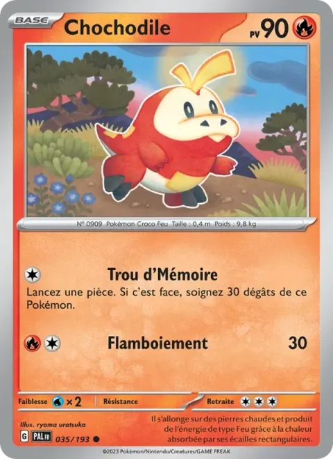 Carte Pokémon Chochodile 035/193, extension Évolutions à Paldea